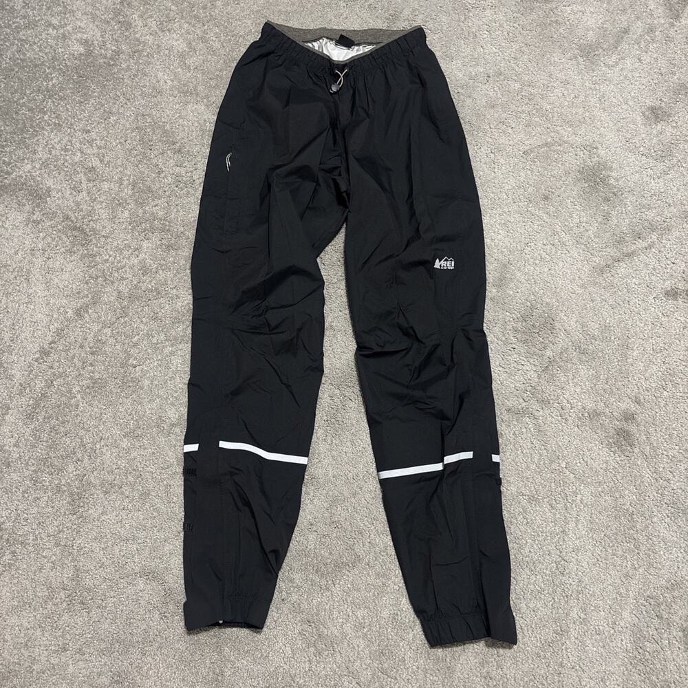 REI Co-op Men’s Size Small Rain Shell Pants Waterproof Black Reflective